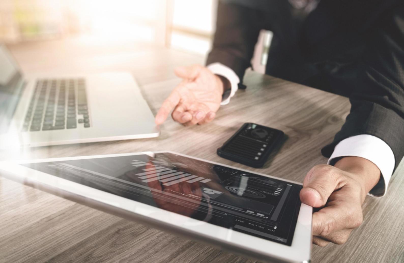 Modern computer workstation setup for financial analysis